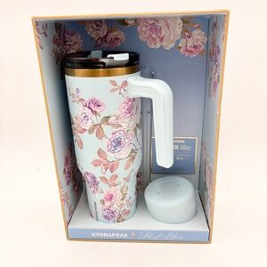 Hydrapeak Voyager 40oz‎ Tumbler Floral Bloom Limited Edition Blue Pink Rose NEW